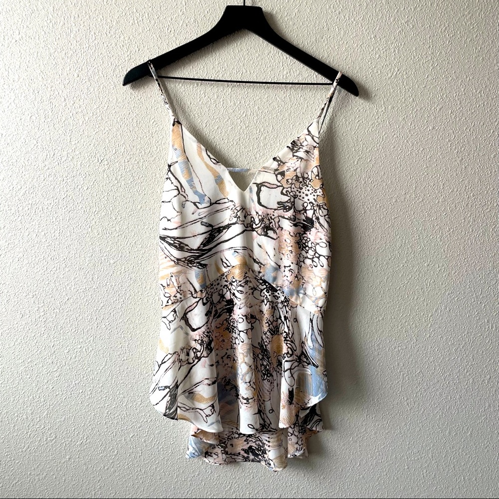 Elliatt Revolve Abstract Swirl Sleeveless Blouse Small Boho Flowy Whimsigoth